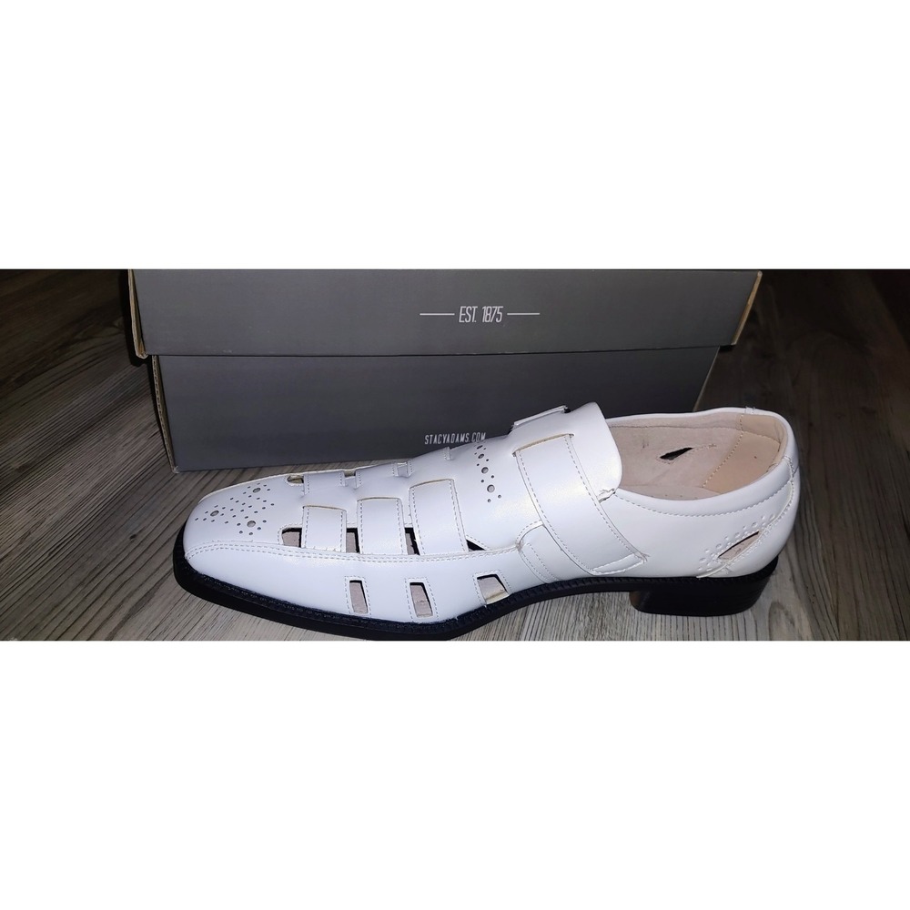 Stacy Adams Men's Leather Shoes Size 8 White New With Box